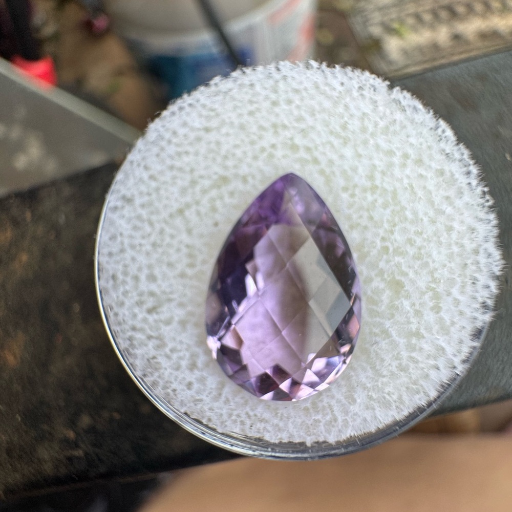 5.25ctw genuine pear amethyst loose in gem jar - Picture 9 of 15
